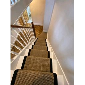 Crucial Trading Oriental Old Heritage Sisal Runner with Fabric Border
